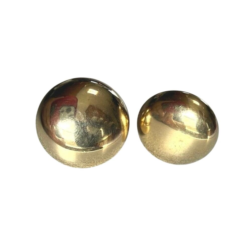 Earrings Vintage Clip-ons 1" round gold tone bubble